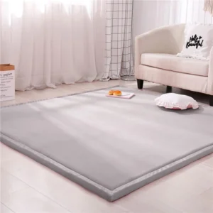 Coral Velvet Area Rug, Baby Mat for Floor Play