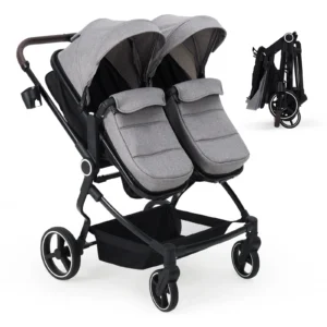Double Stroller for Newborn and Toddler, or Twins, Compact Fold
