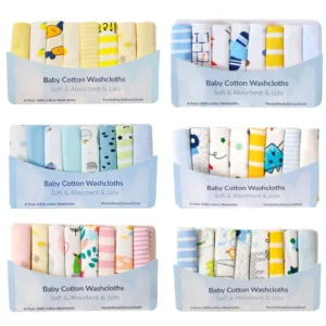 5/8 Pcs Cotton Towels Set for Babies