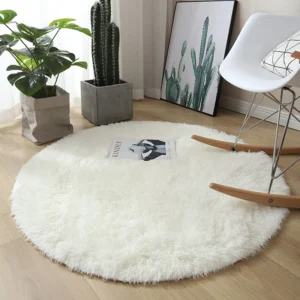 Fluffy Wool Faux Fur Round Mat