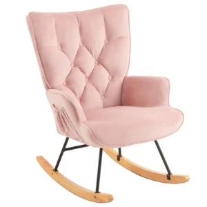 Stylish Modern Upholstered Glider Rocker