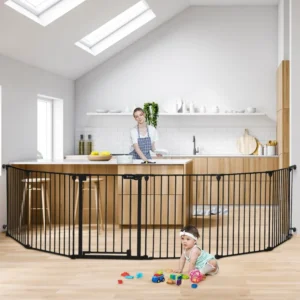 150" Extra Wide Baby Gate with Door