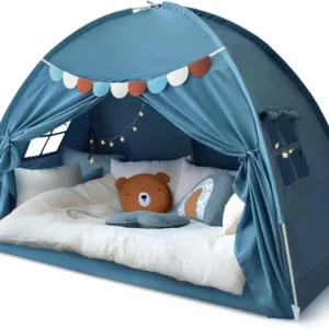 Kids Twin Bed Tent with Dual Doors, Blue Jean Color