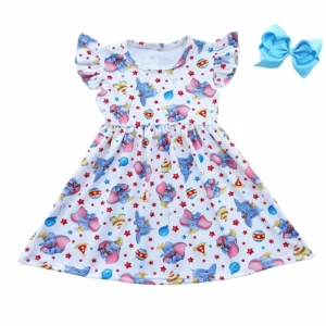 knee length elephant flutter dress