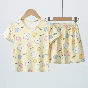 2-piece Summer Children's Short sleeved Shorts Set For Boys And Girls
